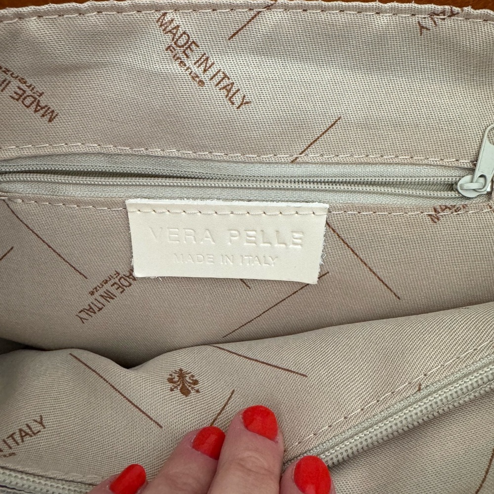 Florentine Tan Leather Tote Bag EUC - Picture 6 of 9